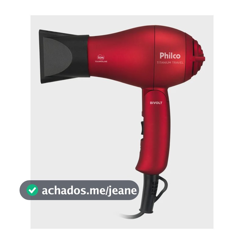 Secador De Cabelo Titanium Travel 1000w Philco Bivolt Vermelho
