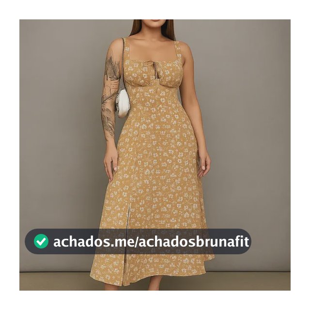 Vestido Midi Floral Feminino Com Fenda Lateral E Laço