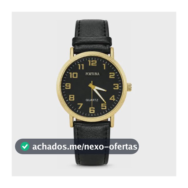 Relógio De Pulso Masculino Minimalista Old Money Fortuna Preto Cx Dourada E Preto