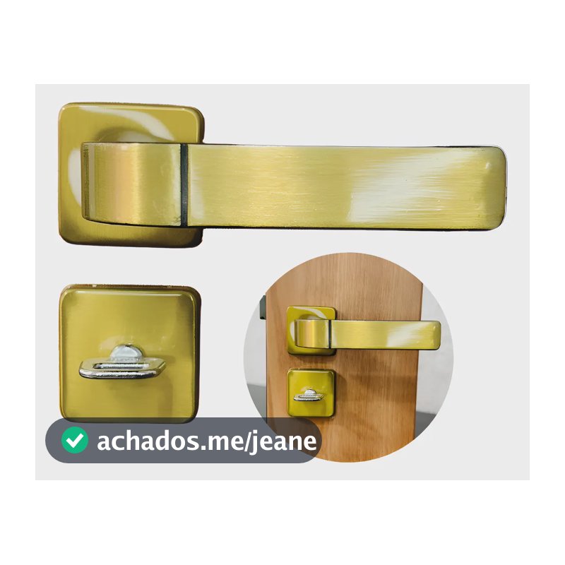 Fechadura Porta Banheiro Wc Modena Luxo Dourada Chave Fixa Bronze Latonado