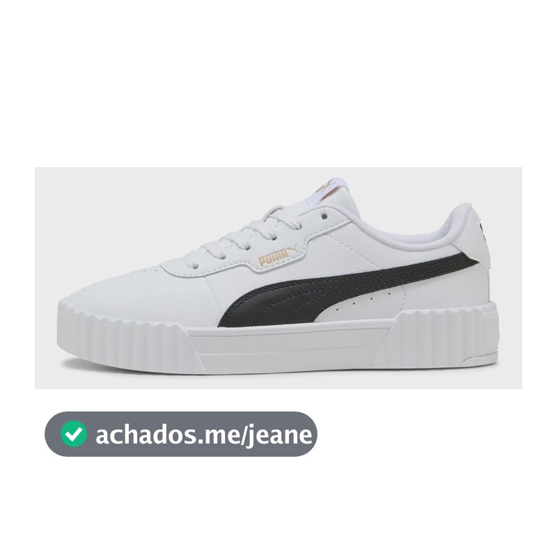 Tênis Feminino Carina 3.0 Casual Classico Original Puma Branco/preto Liso 36