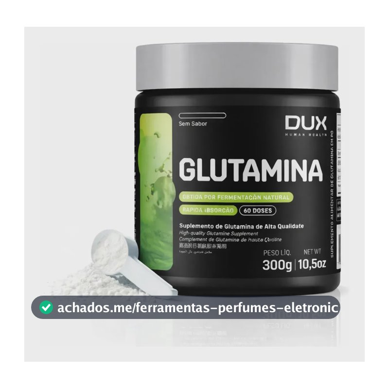 Suplemento Dux Nutrition Glutamina en pó sabor sem sabor x 300g