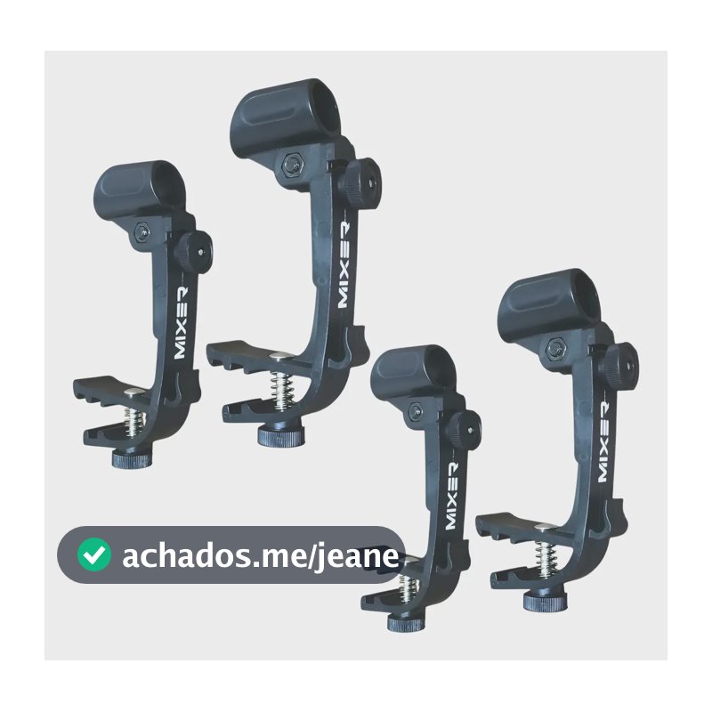 4 Suportes Microfone P/ Bateria E Percussão Tipo Clamp Mixer