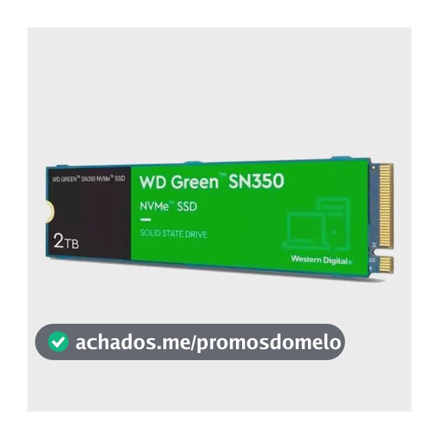 Ssd 2tb M.2 2280 Nvme Pcie Gen3 Western Digital WD Green SN350 Wds200t3g0c Velocidade De Leitura Até 3200mb/s Cor Verde Disco Sólido Interno