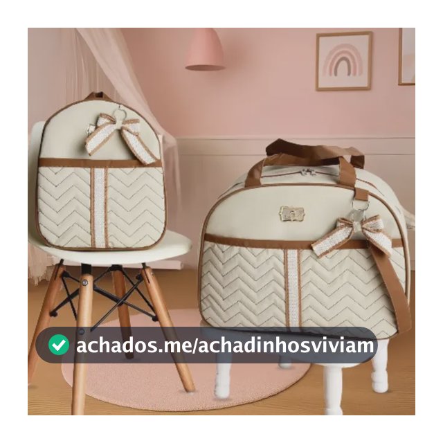 Kit Bolsa Maternidade 2 Peças Menina Incluso Pingente Laço