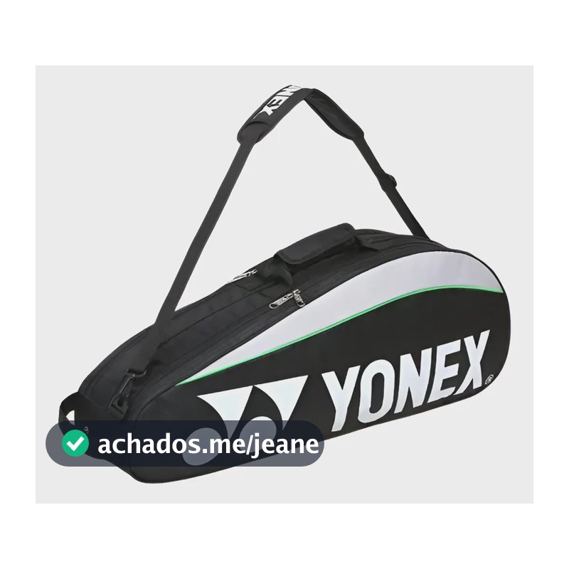 Raqueteira Bolsa Yonex Preta P/ Tênis E Badminton 3 Raquet Preta
