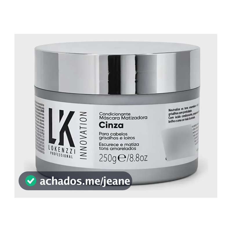 Mascara Cinza Lokenzzi Para Cabelos Grisalhos E Loiros 250g