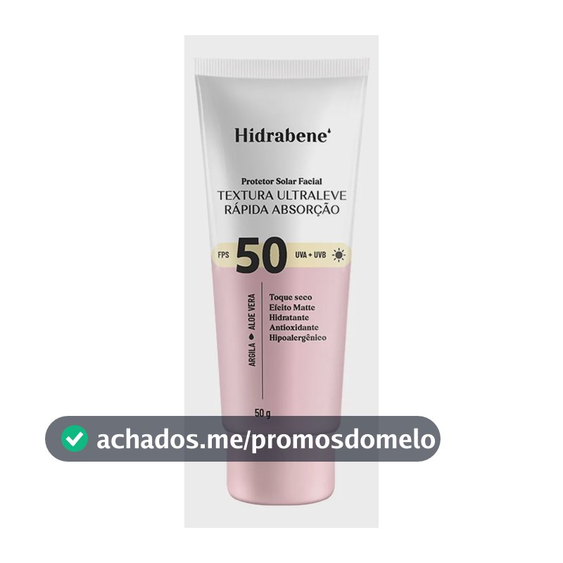 Hidrabene Protetor Solar Facial Textura Ultra Leve Fps50 Todo Tipo de Pele