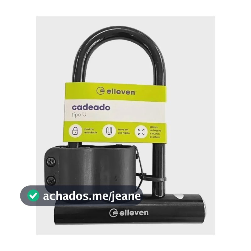 Cadeado Trava U Lock Em Aço Para Moto Bike Bicicleta Elleven Cor Preto