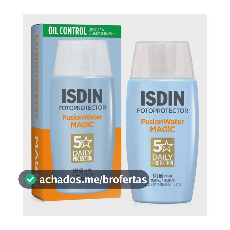 ISDIN Protetor Solar Facial Fusion Water 5 Stars Sem Cor FPS 60 - 50ml