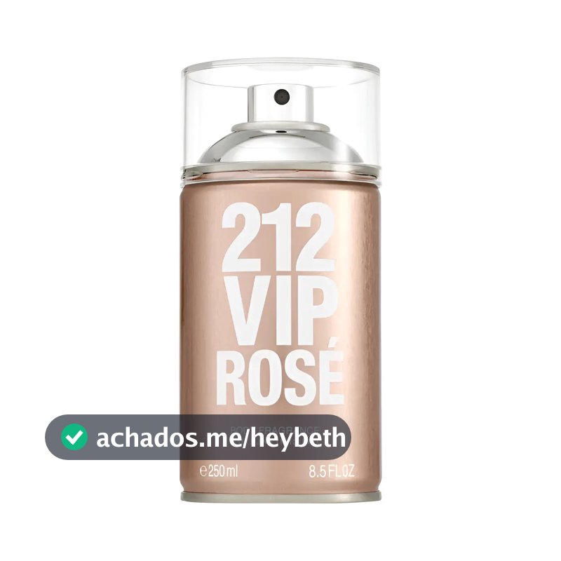 Body Spray Carolina Herrera 212 Vip Rosé Feminino 250ml - Body Splash de longa fixação