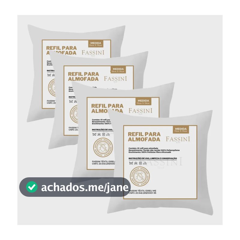 Kit 4 Enchimentos Recheio Almofadas Refil 50x50 Liso