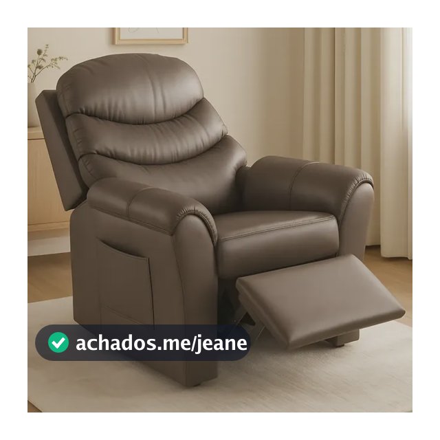 Poltrona Cadeira Do Papai Com Encosto Macio Reclinável E Retrátil Revestido Em Corino Para Sala De Descanso E Amamentação Cor Marrom Marrom - JB ESTOFADOS