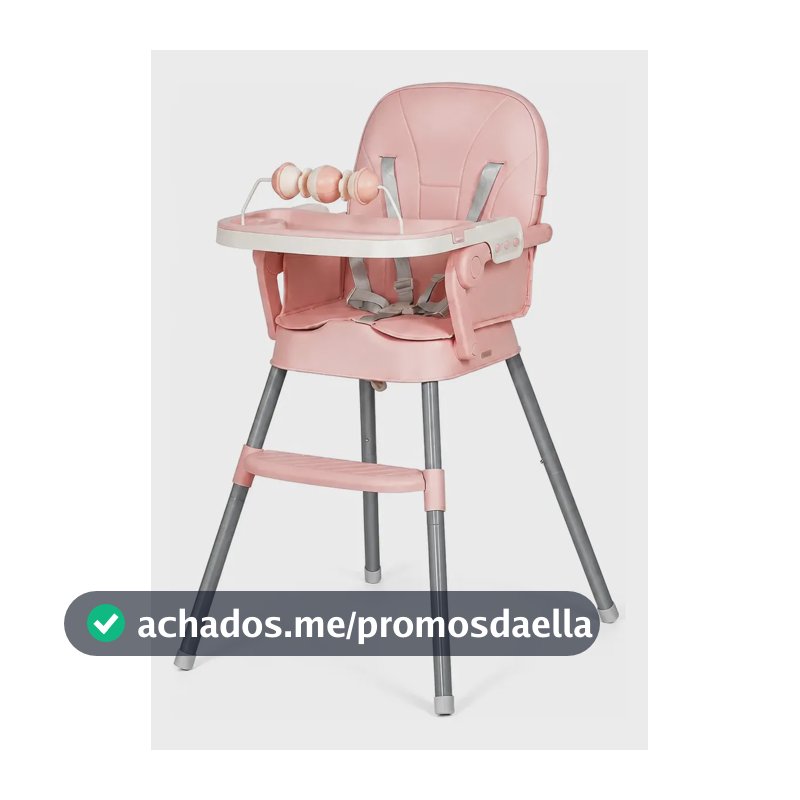 Cadeira Alimentação Bebê Portátil Ajustável Refeição Infant 2 Em 1 Com bandeja removível e altura ajustável-Rosa