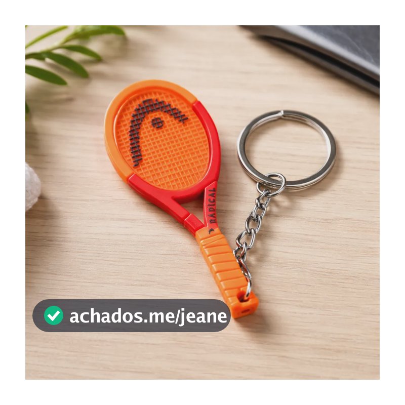 Chaveiro Head Mini Raquete De Tênis Radical Laranja