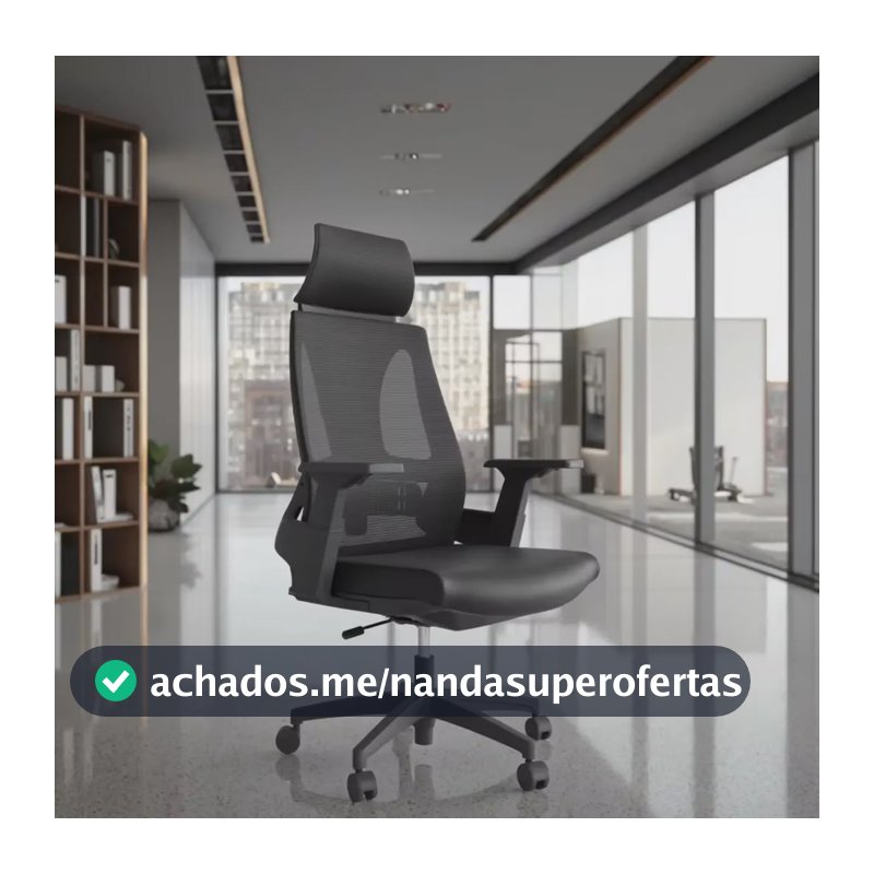 Cadeira Presidente Ergonômica Certificada Nr17 Toledo Preto Mesh