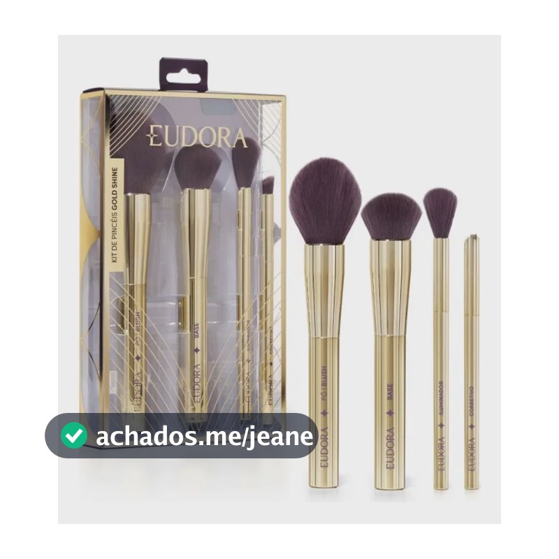Kit De Pincéis Para Maquiagem Festa Gold Shine Dourado