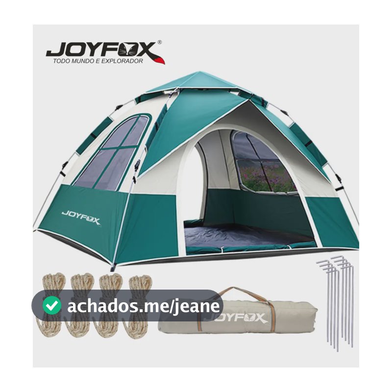 Barraca Camping Automatica Joyfox J-723 4 Pessoas Impermeável 1000mm Barraca Acampamento Pop Up 210205115cm Verde