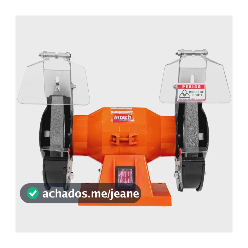 Moto Esmeril Lixadeira Bancada 6 Pol GRM300 Intech Machine 300w 2 Rebolos
