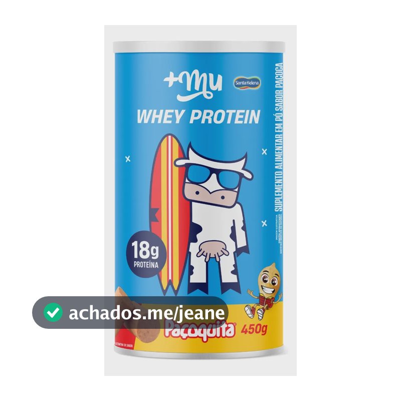 Proteína do soro do leite Whey concentrado +mu - chocolate com em pó sabor Paçoquinha x 450g