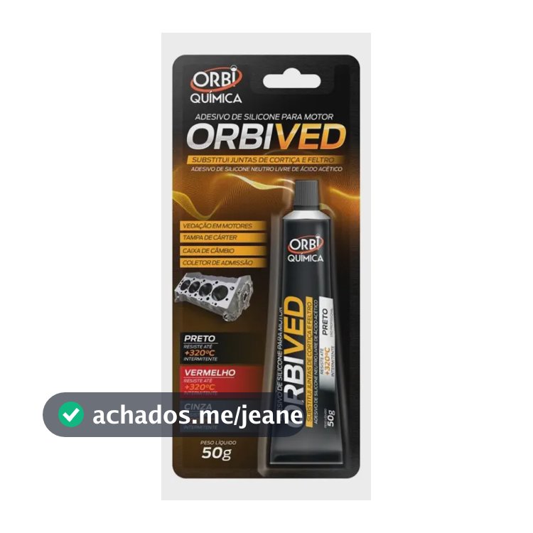 Cola Silicone Motor Alta Temperatura Preto 50g Orbi