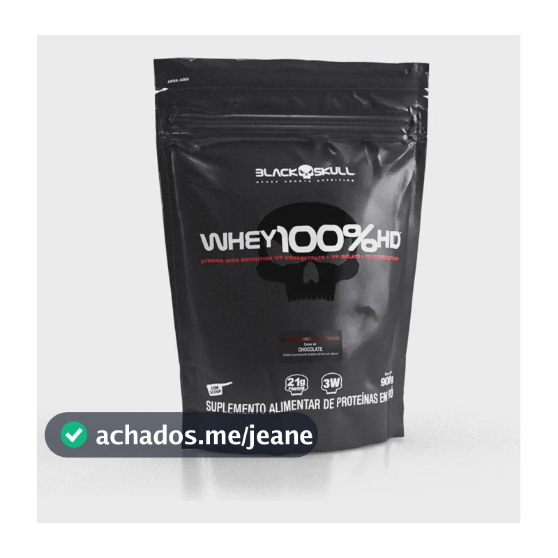 Proteína Black Skull Whey 100% HD em pó sabor Chocolate x 900g