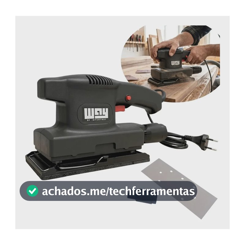 Lixadeira Orbital Elétrica Vibratória 250W 10000 Rpm Parede Madeira Importway Iwlx-110