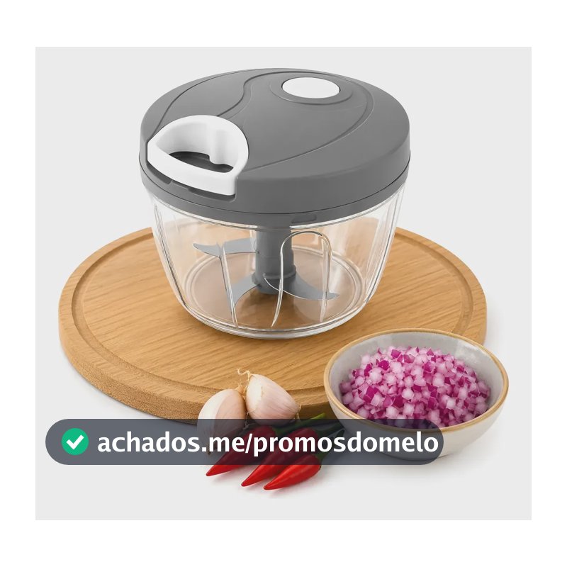Processador Manual Triturador Moedor Alimentos Picador Alho Variadas Sem Voltagem