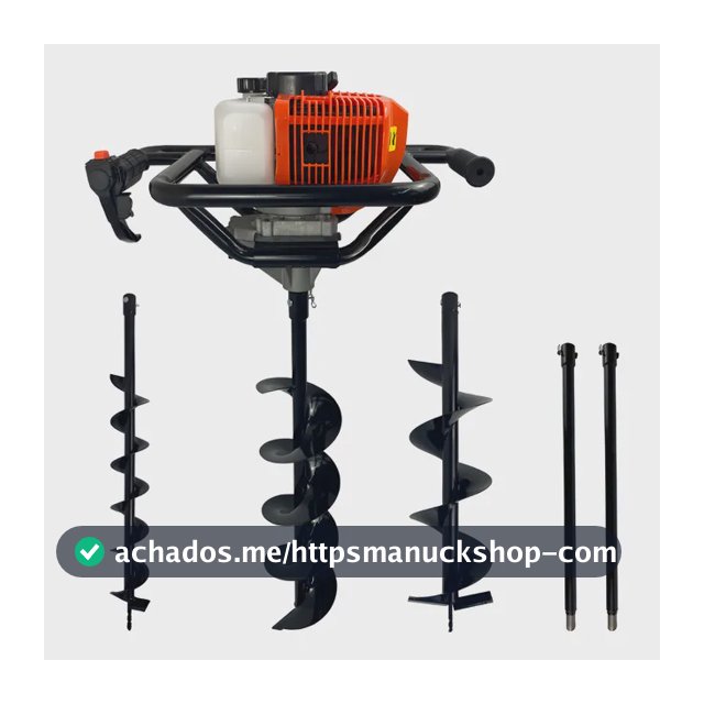 Perfurador Solo Trado Gasolina com 3 Brocas Extensão 1,20m Carbon Fak Laranja