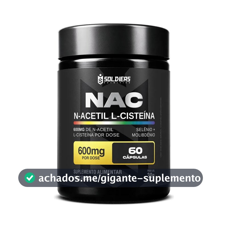 NAC N-Acetil L-Cisteína Selênio e Molibdênio 60 Caps - Soldiers Nutrition