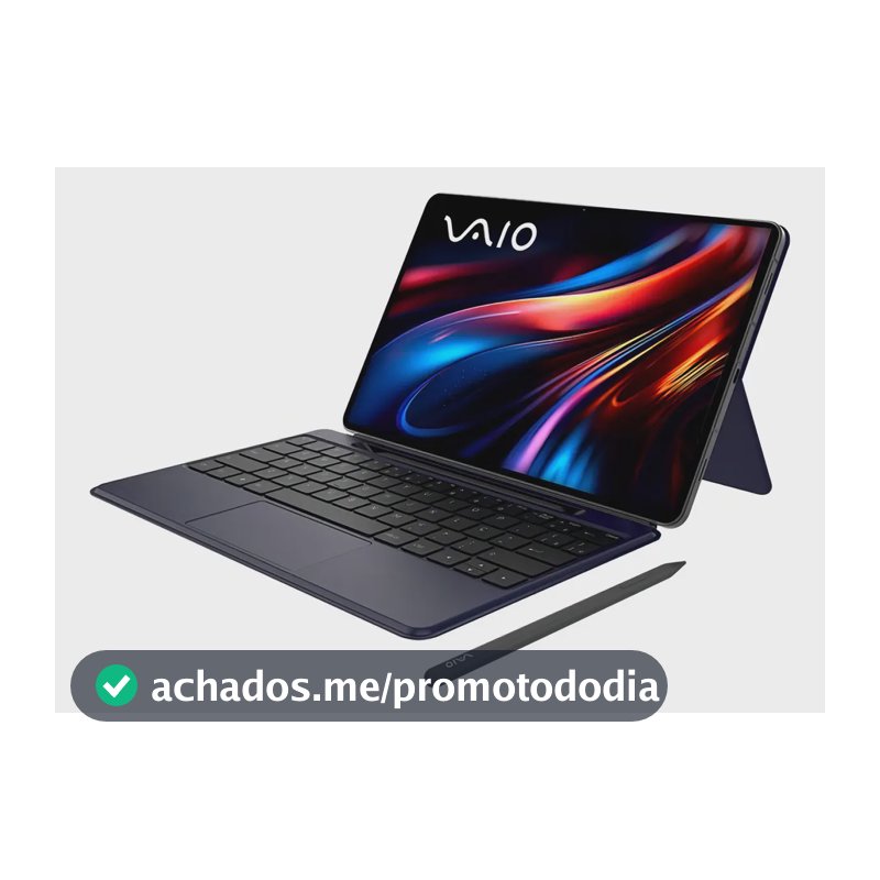 Tablet VAIO TL12 8GB RAM 256GB Octa-Core Tela AMOLED 12.6” 2.5K com Teclado de Conexão Inteligente e Caneta Ativa 5G WiFi Câmera 13MP + Selfie 12MP 10.090mAh Android 15 – Preto