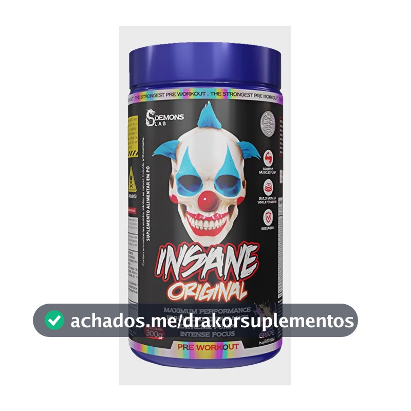 Pré Treino Insane Creatina Demons Lab 300g Sem Sabor