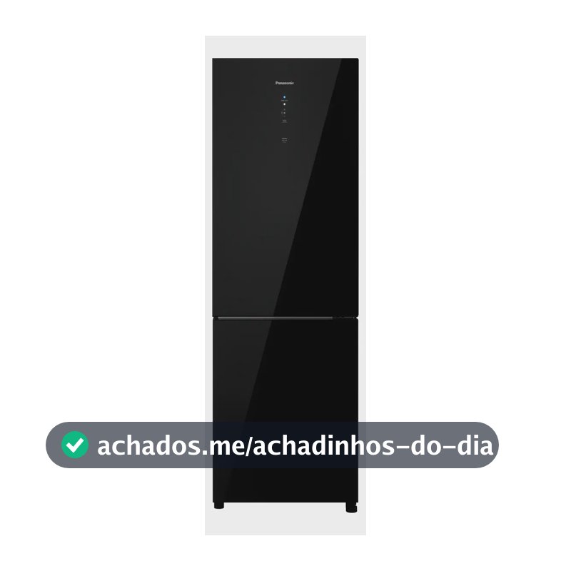 Refrigerador Panasonic 407l Black Glass Nr-bb41gv2b Preto
