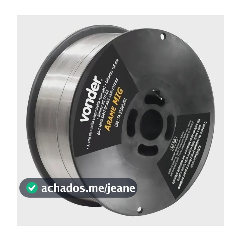 Arame Solda Mig 0.8mm Carretel 1kg Sem Gas Vonder E71t-gs
