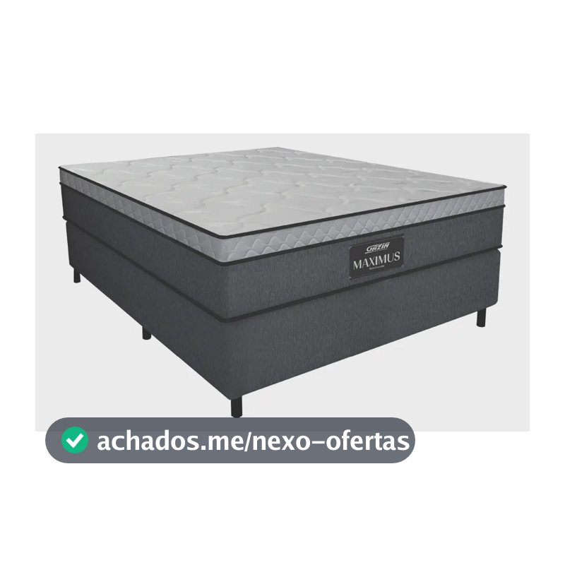 Cama Box Casal Colchão Gazin Maximus Molas Ensacadas 138x188x62cm Linho Grafite / Branco - Suporta até 120Kg por Pessoa