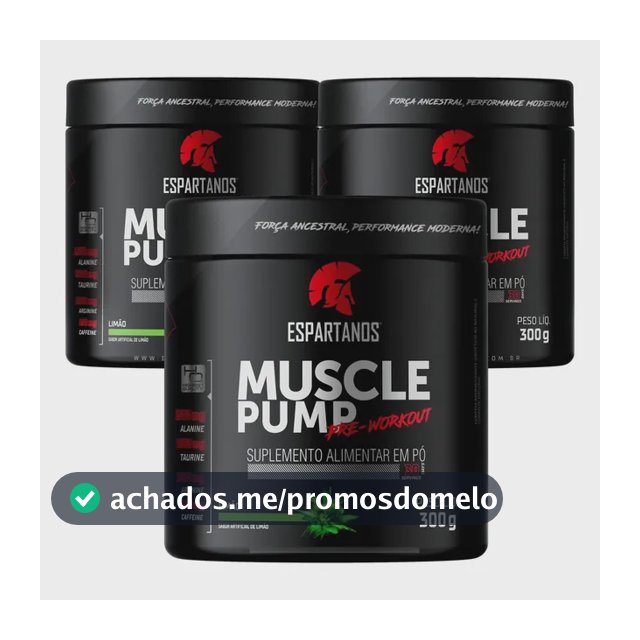 Kit 3x Pré Treino Muscle Pump Pre Workout 300g Espartanos