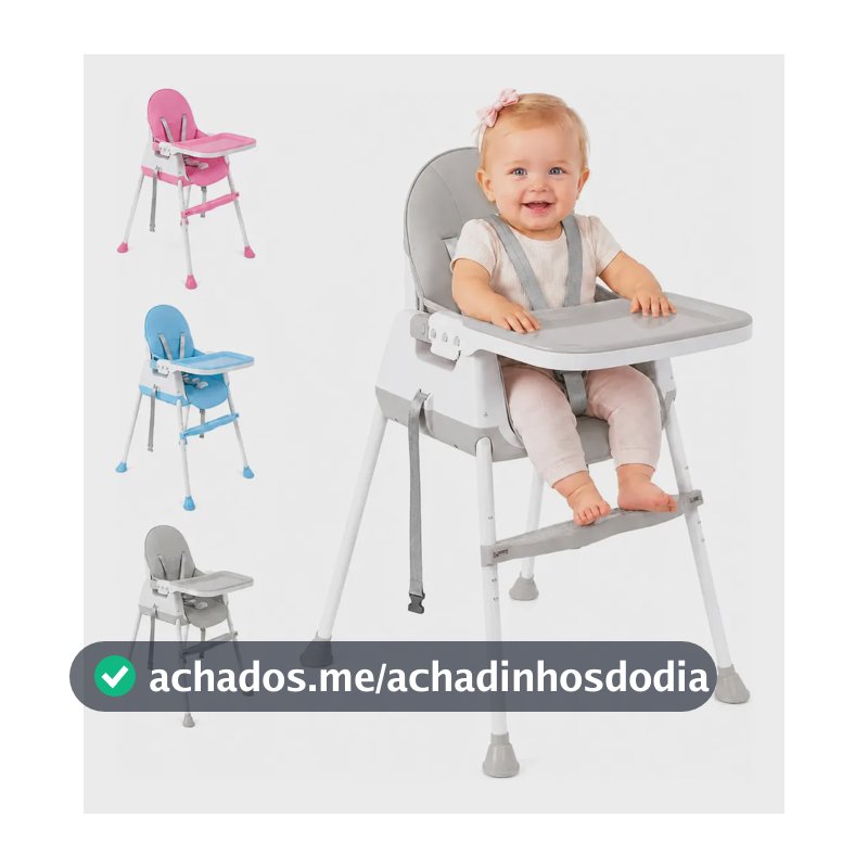 Cadeira De Alimentação Portátil Infantil Bebê Refeição 3em1 Cadeira Alimentação Cinza