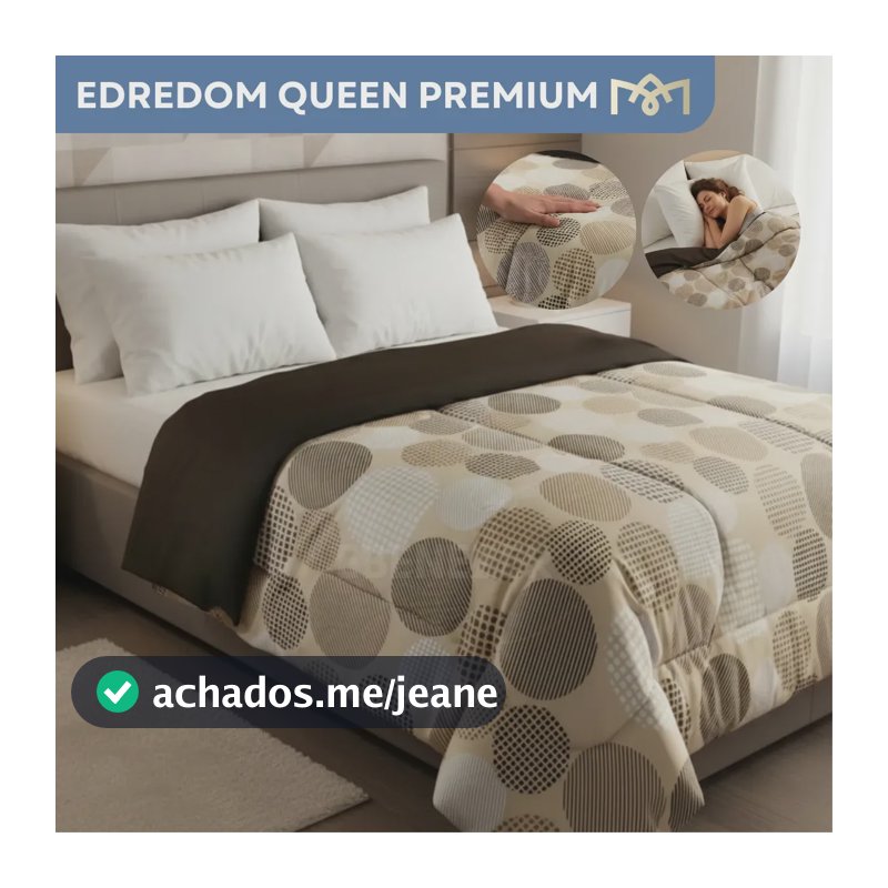 Edredom Queen Premium 400 Fios Micropercal Toque Suave Aveludado Conforto Absoluto Alta Resistência Cor Caqui