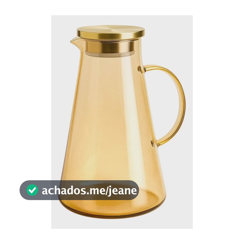 Jarra Vidro Borossilicato 1.8L Com Tampa Inox Fact Importados Ambar