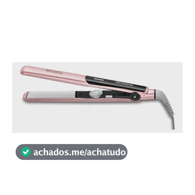 Prancha Alisadora Mondial Golden Rose/Preto Bivolt P-20