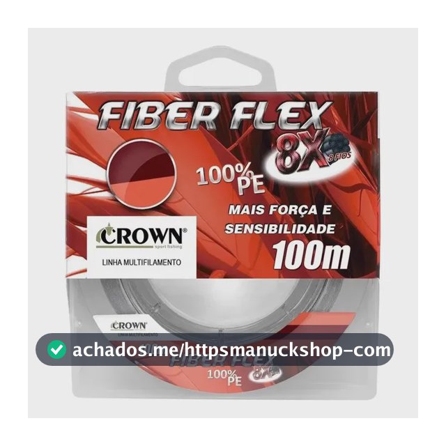 Linha Multifilamento Fiber Flex 8x Crown - 100 Metros Cinza 0.26mm/40lb