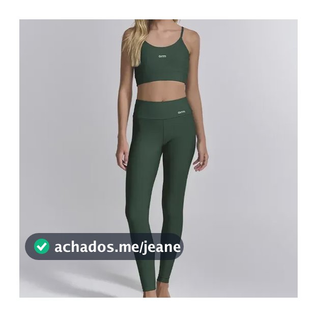 Conjunto Feminino Fitness Zero Transparência Top E Legging Digital Verdant Liso P