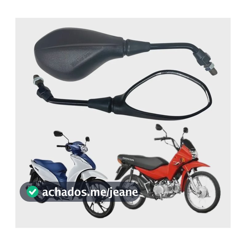 Par Retrovisor Mini Honda Pop 110i Biz 125 Esportivo Moto