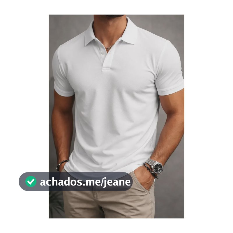 Polo Masculina Piquet Premium Confortável Branco Gg