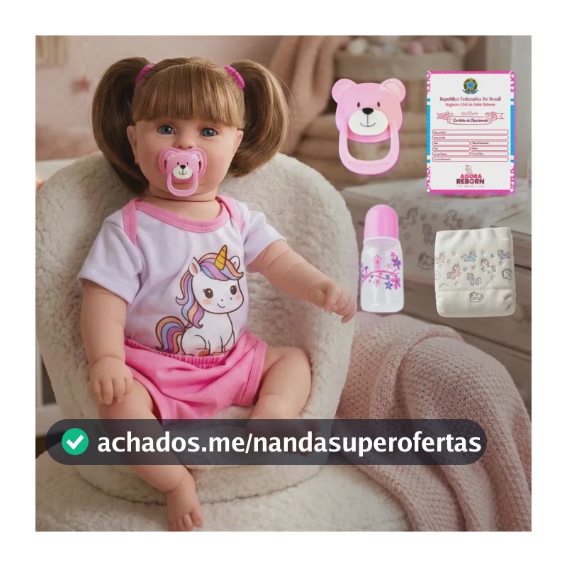 Bebê Boneca Reborn Menina Maddie Unicórnio Corpinho Silicone