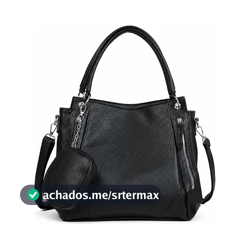 Bolsa Transversal TOMI IMTO Feminina Preta de Couro Sintético com Alça Ajustável