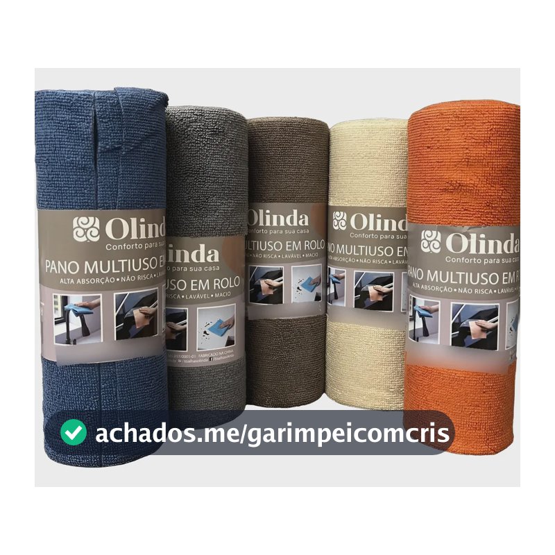 Pano Multiuso Microfibra Em Rolo 25x25cm Limpeza Sortidos