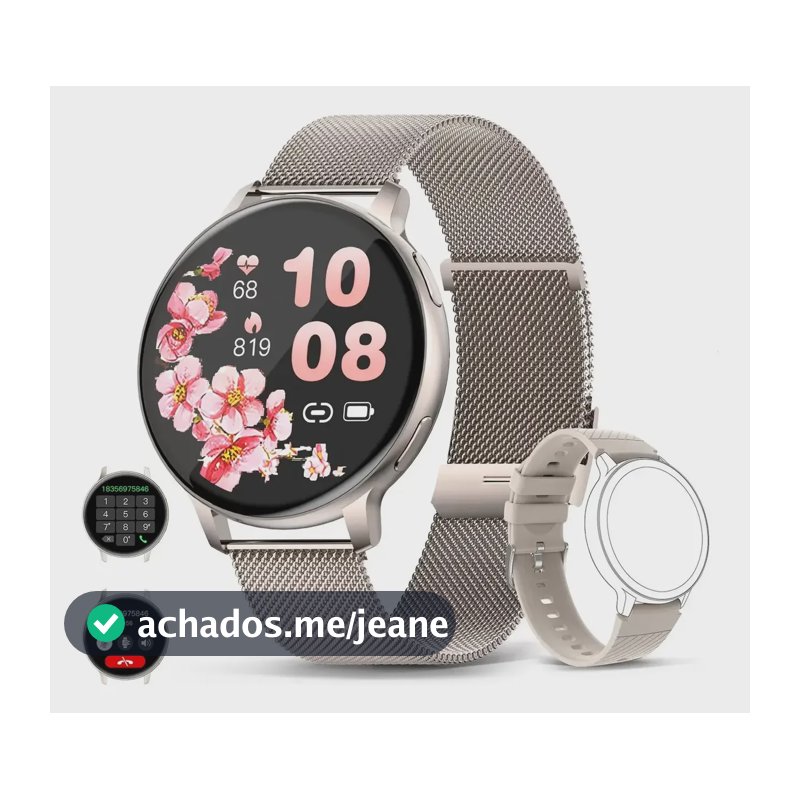 Relógio Smartwatch Relógios Inteligentes Bluetooth Calling Cinza