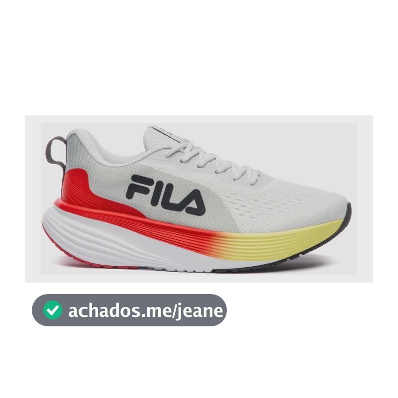 Tênis Masculino Agile Fila Branco/vermelho/verde Limao Liso 41 Br