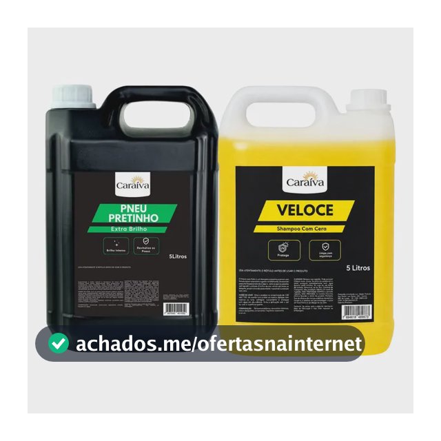 Shampoo Com Cera Neutro Concentrado + Pneu Pretinho Carro 5l